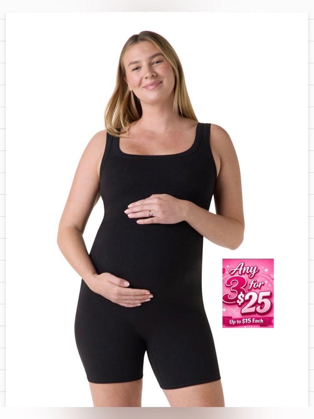 Ingrid & Isabel Black Seamless Tank Romper